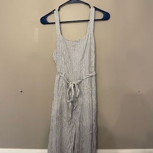 Black and white striped jumpsuit